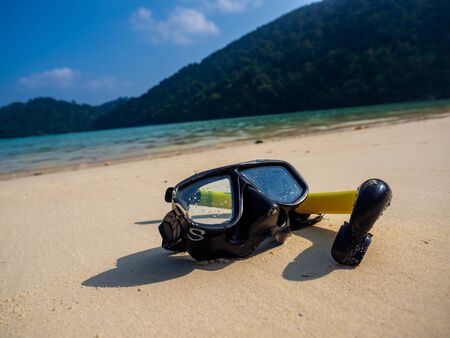 Mask for snorkeling on the beachの写真素材