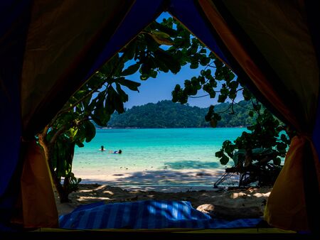 Mai Ngam Beach in Mu Koh Surin National Park, Phang-nga, Thailandの写真素材