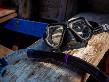Mask for snorkeling. diving Snorkel and Mask Isolatedの写真素材