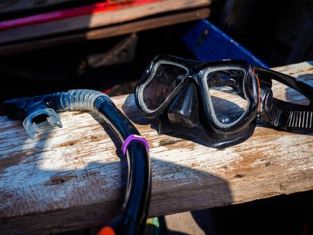 Mask for snorkeling. diving Snorkel and Mask Isolatedの写真素材