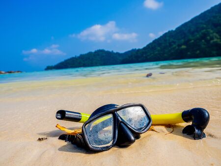 Mask for snorkeling on the beachの写真素材