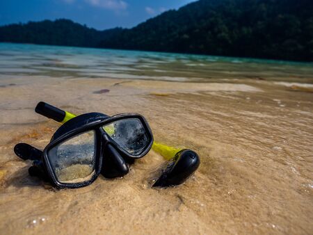 Mask for snorkeling on the beachの写真素材