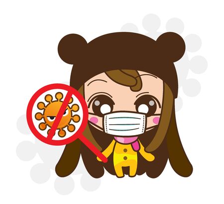 Health protection and prevention during Virus and infectious outbreak : Vector illustrationのイラスト素材