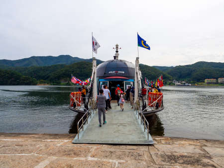 Nami Island, South Korea - Sep 20, 2019.harbor of Namiseom Islandのeditorial素材