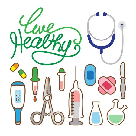 Healthcare Medical Hospital Medicine, Healthcare concept. Creative design for layouts : vector illustrationのイラスト素材