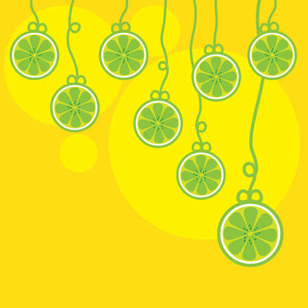 Cartoon Pretty Lime or Lemons, Lime Background, Colorful wallpaper vector. Vector Illustrationのイラスト素材