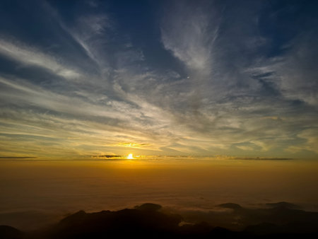 sunrise at Ramkhamhaeng National Park or we call Khao Luang Sukhothai, Thailandの写真素材