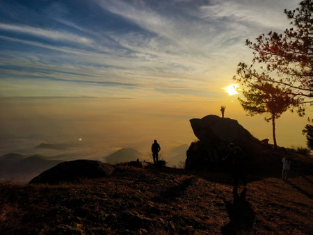 sunrise at Ramkhamhaeng National Park or we call Khao Luang Sukhothai, Thailandの写真素材