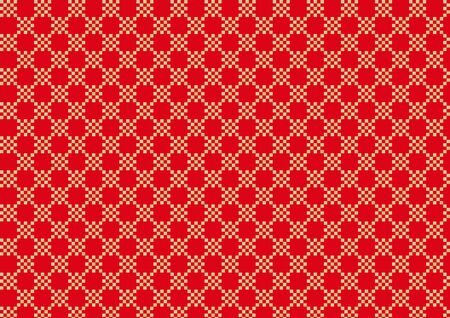 Red and gold checkered patternのイラスト素材