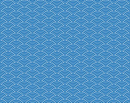 Light blue Abstract Seamless Wave Pattern-Japanese Patternのイラスト素材
