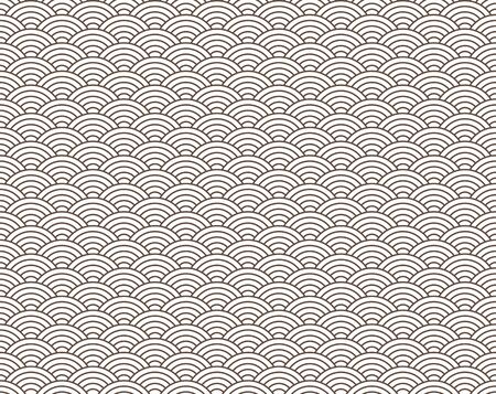 Brown Seamless Abstract Wave-Japanese Patternのイラスト素材