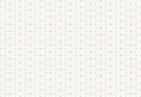 Japanese traditional hemp leaf pattern in beige backgroundのイラスト素材