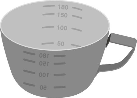 Stainless steel cooking measuring cup vector illustrationのイラスト素材