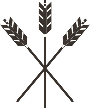 Illustration of simple vector with overlapping Japanese arrowsのイラスト素材