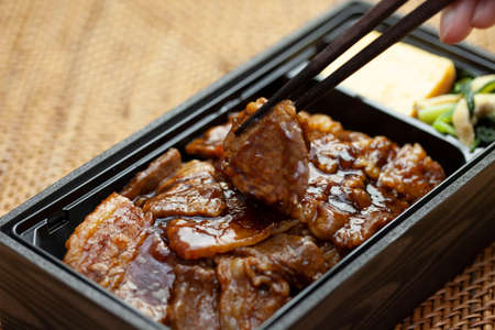 Iberico Pork Yakiniku Bento / Japan Bentoの写真素材