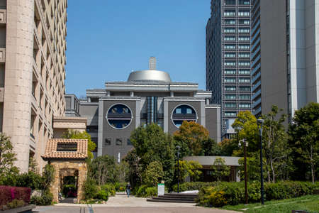High-rise apartments and Osaka City Air Terminalのeditorial素材