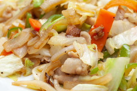 Close up of stir-fried vegetablesの写真素材