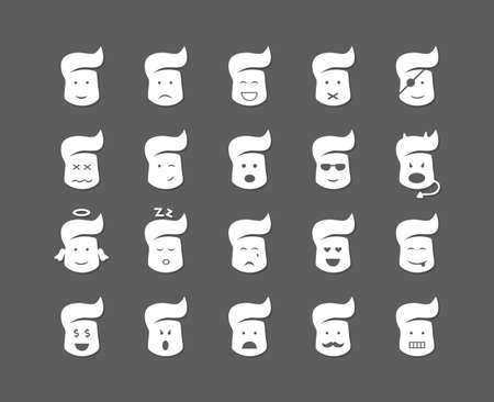 Vector set of different smiley iconsのイラスト素材