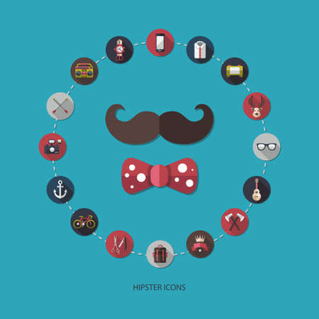 Set of modern flat design hipster vector iconsのイラスト素材