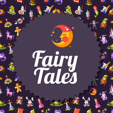 Vector modern flat design fairy tales and magic flyer templateのイラスト素材