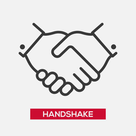 Business handshake partnership single isolated modern vector line design iconのイラスト素材