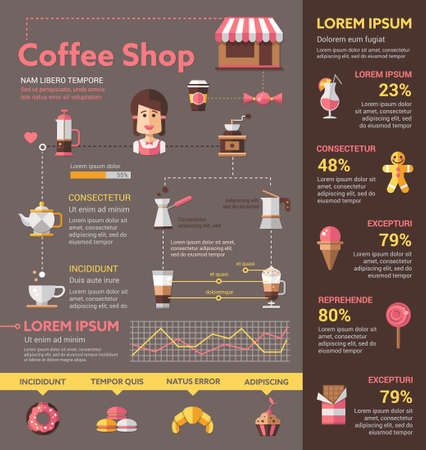 Coffee Shop - poster, brochure cover templateのイラスト素材