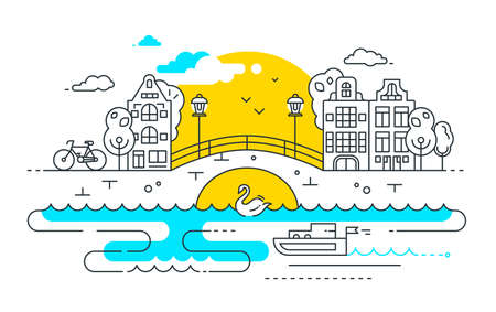 City Life - line design compositionのイラスト素材