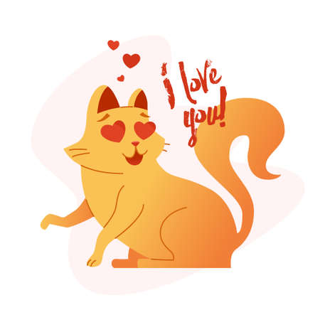 Cat - modern vector phrase flat illustration.のイラスト素材