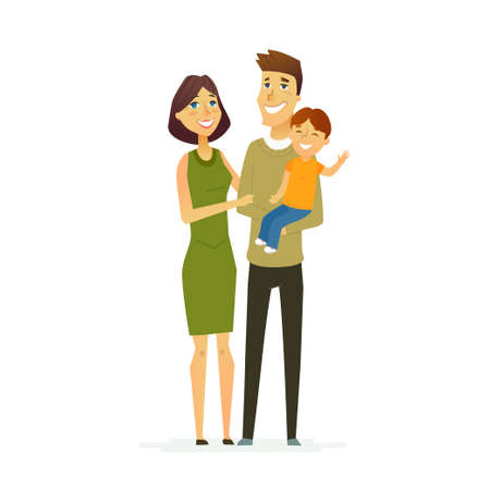 Family - colored modern flat illustration composition.のイラスト素材