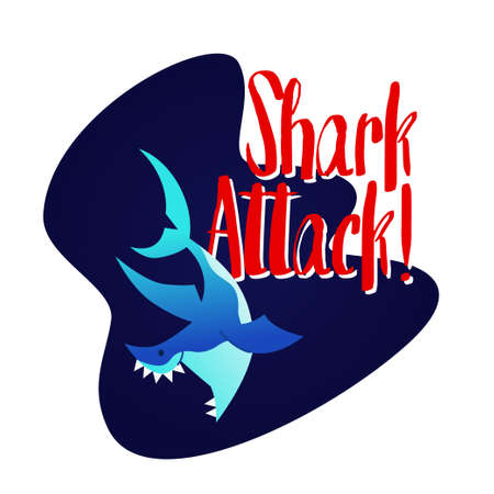 Shark - modern vector phrase flat illustration.のイラスト素材
