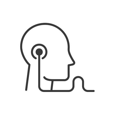Audio education - modern vector single line iconのイラスト素材