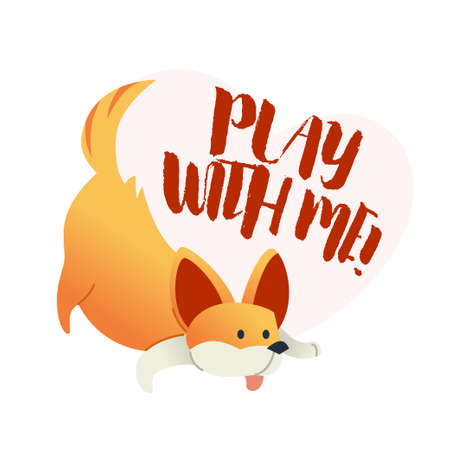 Dog - modern phrase flat illustration.のイラスト素材