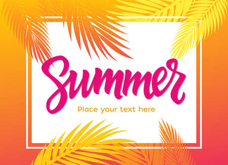 Summer - vector leaflet template with brush lettering