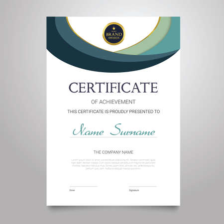 Certificate Template - vertical elegant vector documentのイラスト素材