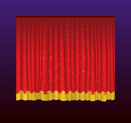 Curtains - realistic vector red drapes illustrationのイラスト素材