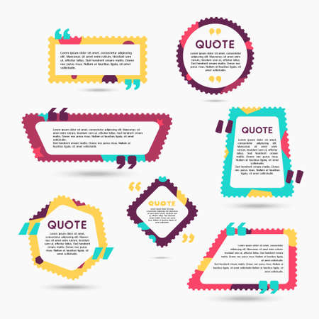 Quote Bubbles - modern vector color set of shapes with textのイラスト素材