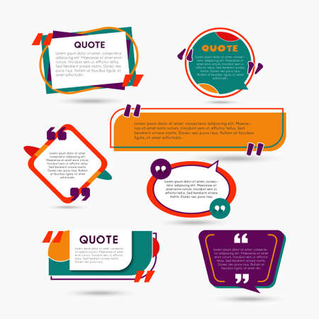 Quote Bubbles - modern vector color set of shapes with textのイラスト素材