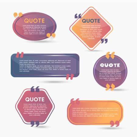Quote Bubbles - modern vector color set of shapes with textのイラスト素材