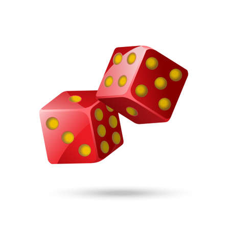 Red poker dice - modern vector isolated objectのイラスト素材