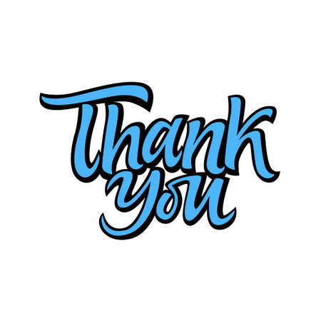 Thank you - vector drawn brush lettering.のイラスト素材
