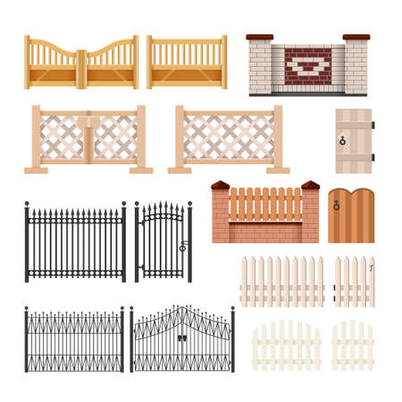 Set of fences.のイラスト素材