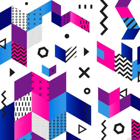 Funky abstract geometric patternsのイラスト素材