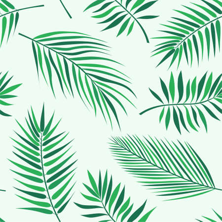 Tropical palm leaves pattern - seamless modern material design background. Exotic branches from...