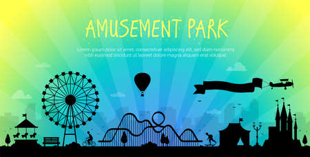 Amusement park - modern illustrationのイラスト素材