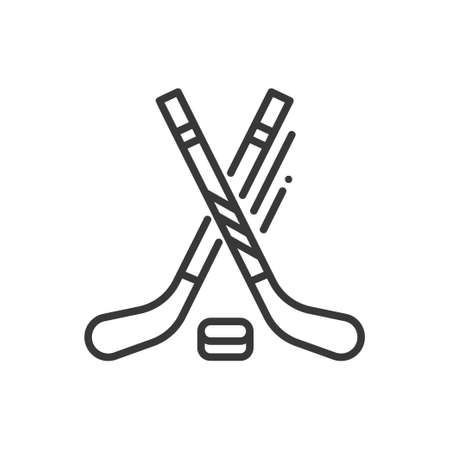 Ice hockey - line design single isolated iconのイラスト素材