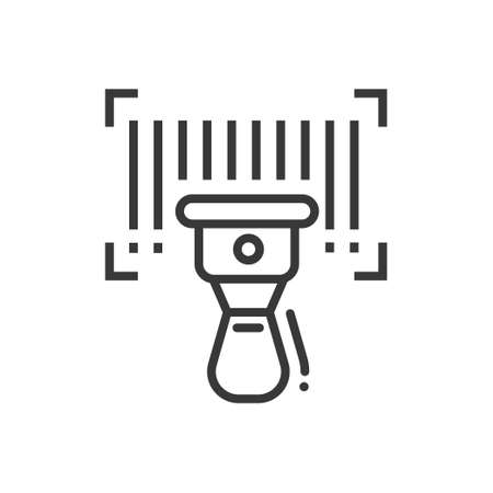 Barcode scanner - line design single isolated iconのイラスト素材