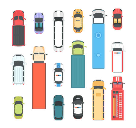 Vehicles - set of modern vector city elementsのイラスト素材