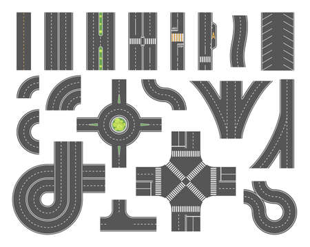 Road map toolkit - set of modern vector city elementsのイラスト素材