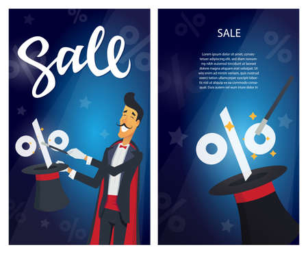Sale - set of modern vector illustrations with calligraphy textのイラスト素材