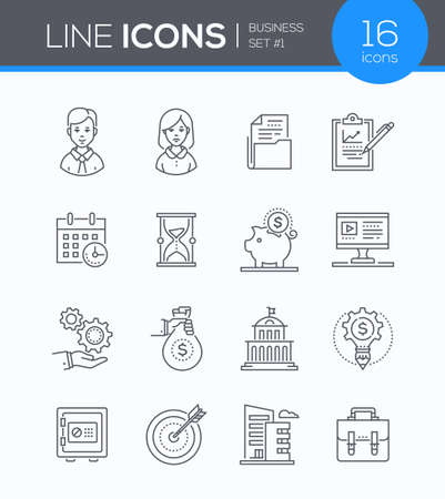 Business - set of line design style iconsのイラスト素材